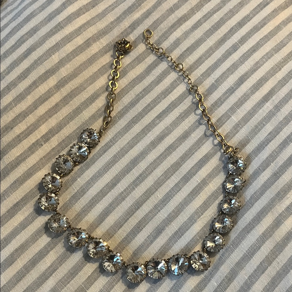 J CrewGold-Tone Clear Crystal Statement Necklace